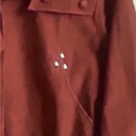 VINTAGE 80s Burnt Sienna Faux Suede Cropped Western Moto Jacket Size M - Picture 6 of 8